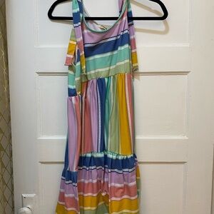 Colorful Striped Sleeveless Dress